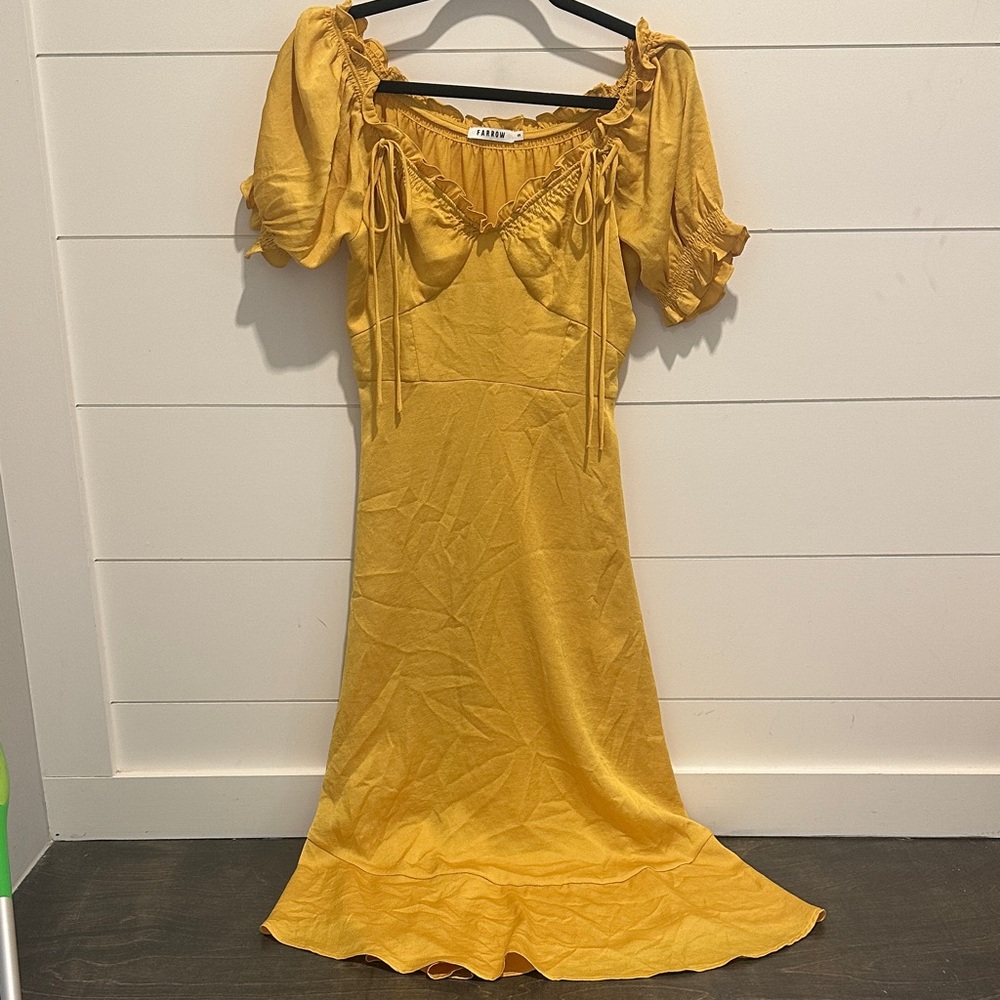Anthropologie Farrrow Yellow Dress